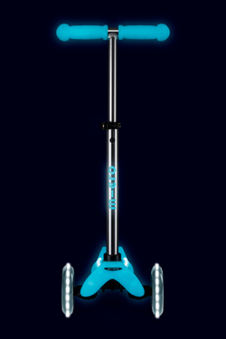 Самокат Mini Micro Deluxe Glow Plus (светящийся) LED ледниковый аква
