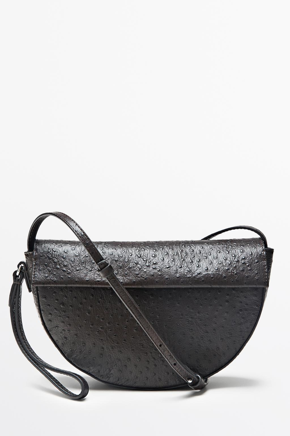 Massimo Dutti Сумка полумесяц из кожи наппа, коричневый