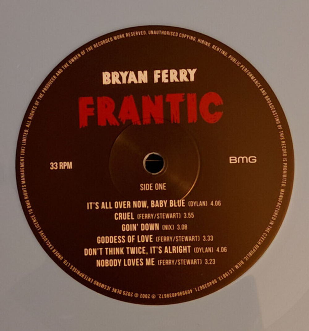 Bryan Ferry / Frantic (Limited Edition)(Coloured Vinyl)(LP)