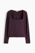 Топ из джерси с квадратным вырезом - H&M