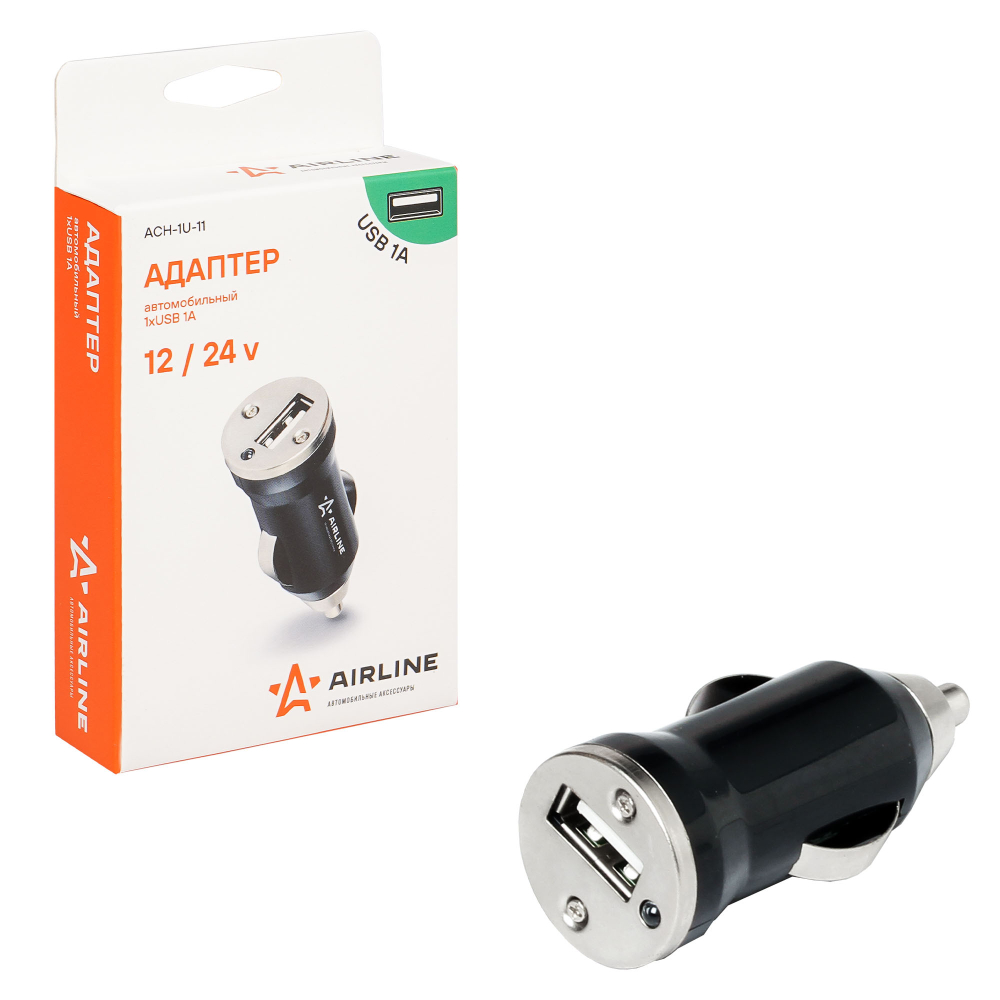 Адаптер 12/24 В USB 1 вход в прикуриватель (1 А) Airline