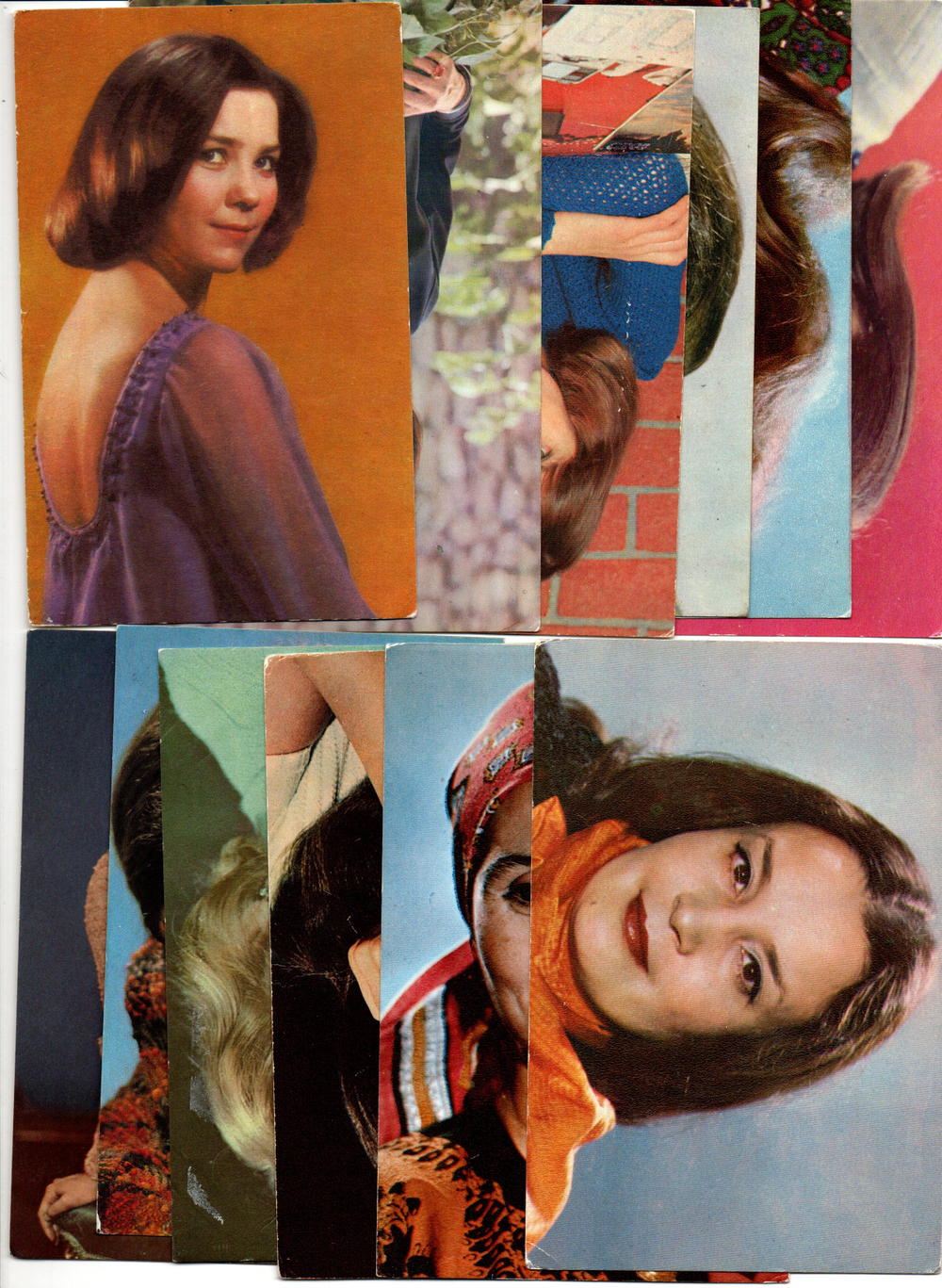 №58 Открытки Артисты и актёры СССР 1970–1980-е г. 25 штук. Цветные, чистые, без повторов