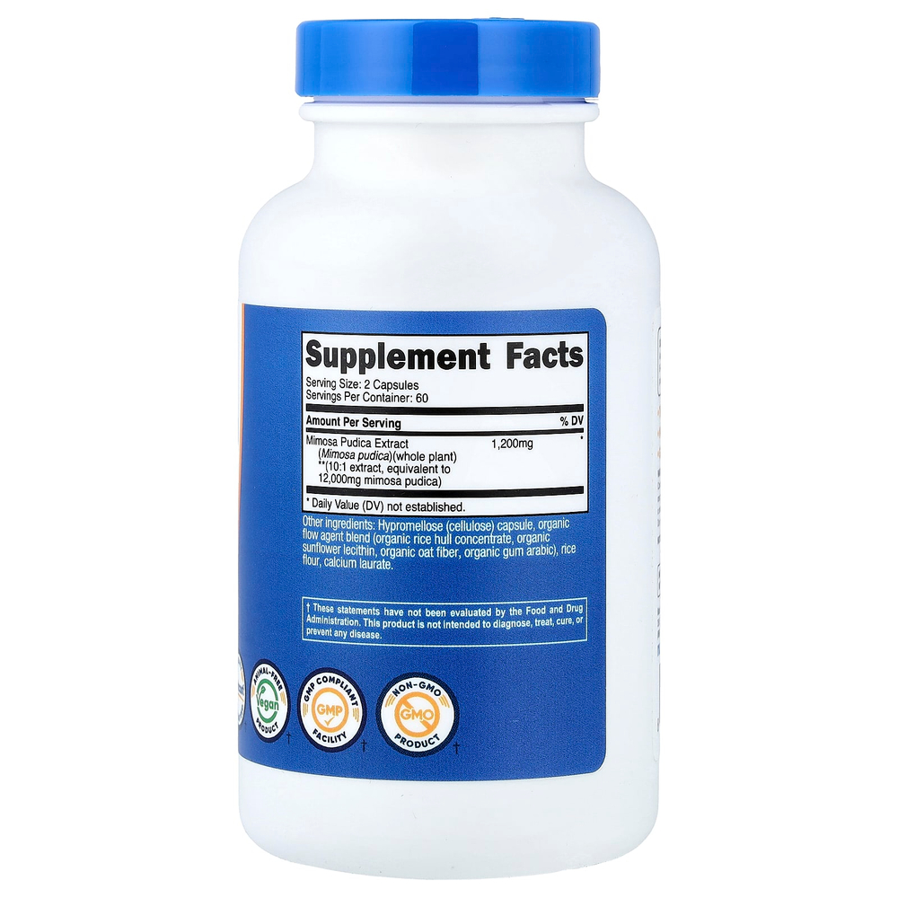 Nutricost, Mimosa pudica, 120 капсул (600 мг в 1 капсуле)