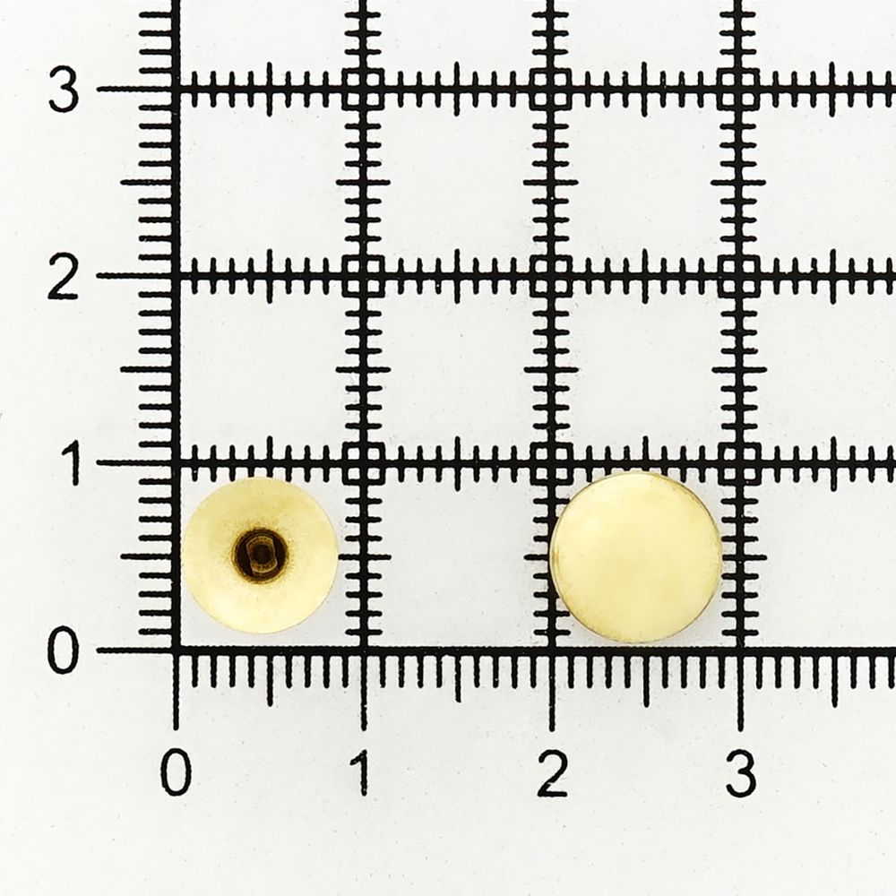 Хольнитены (заклёпки) 1-сторонние ⌀9.0 мм, h=9.0 мм, сталь, №33.5, цв.золото, ≈100 шт, New Star