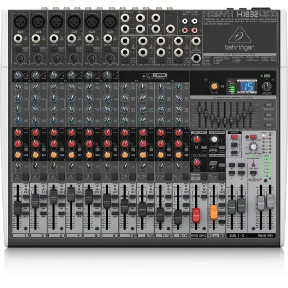Behringer X1832USB -микшер,6 монов,4 стерео,3 AUX-шины,процес эффектов, 3D процессор,эквалайзер,USB