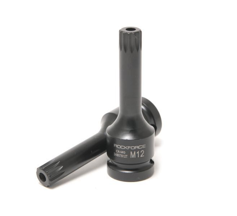 Головка-бита SPLINE ударная M12 с отверстием, 1/2'' RockForce##Rock FORCE RF-24807812T