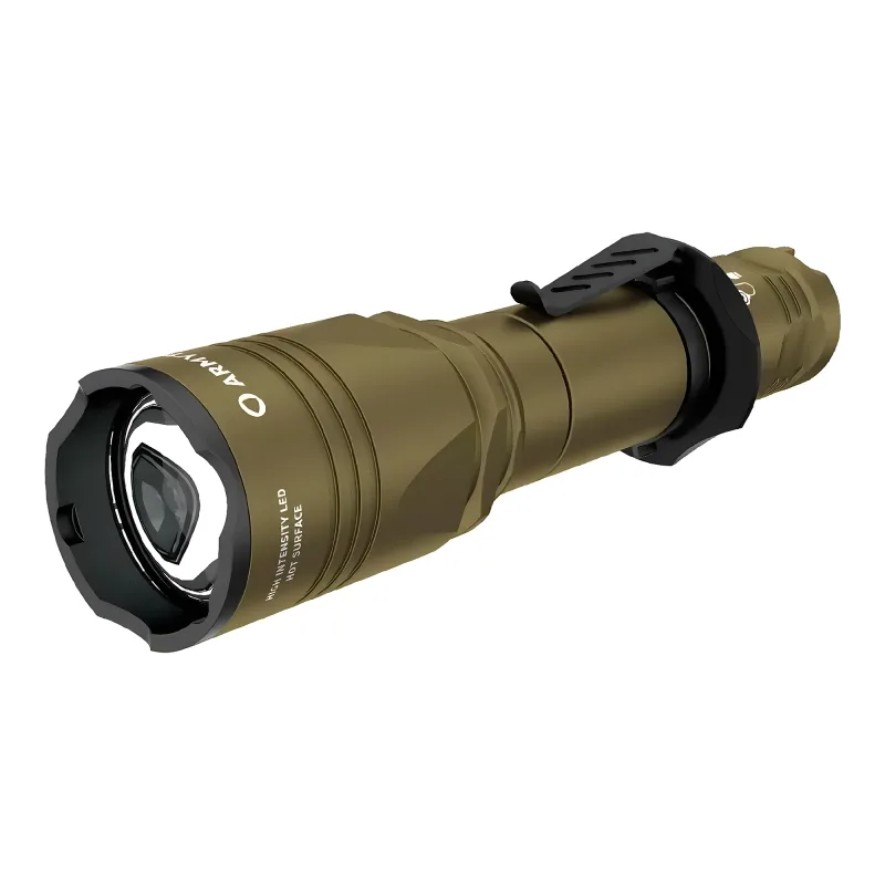 Тактический фонарь Armytek Dobermann Pro Magnet USB Olive XHP35 HI - вид спереди в пол-оборота