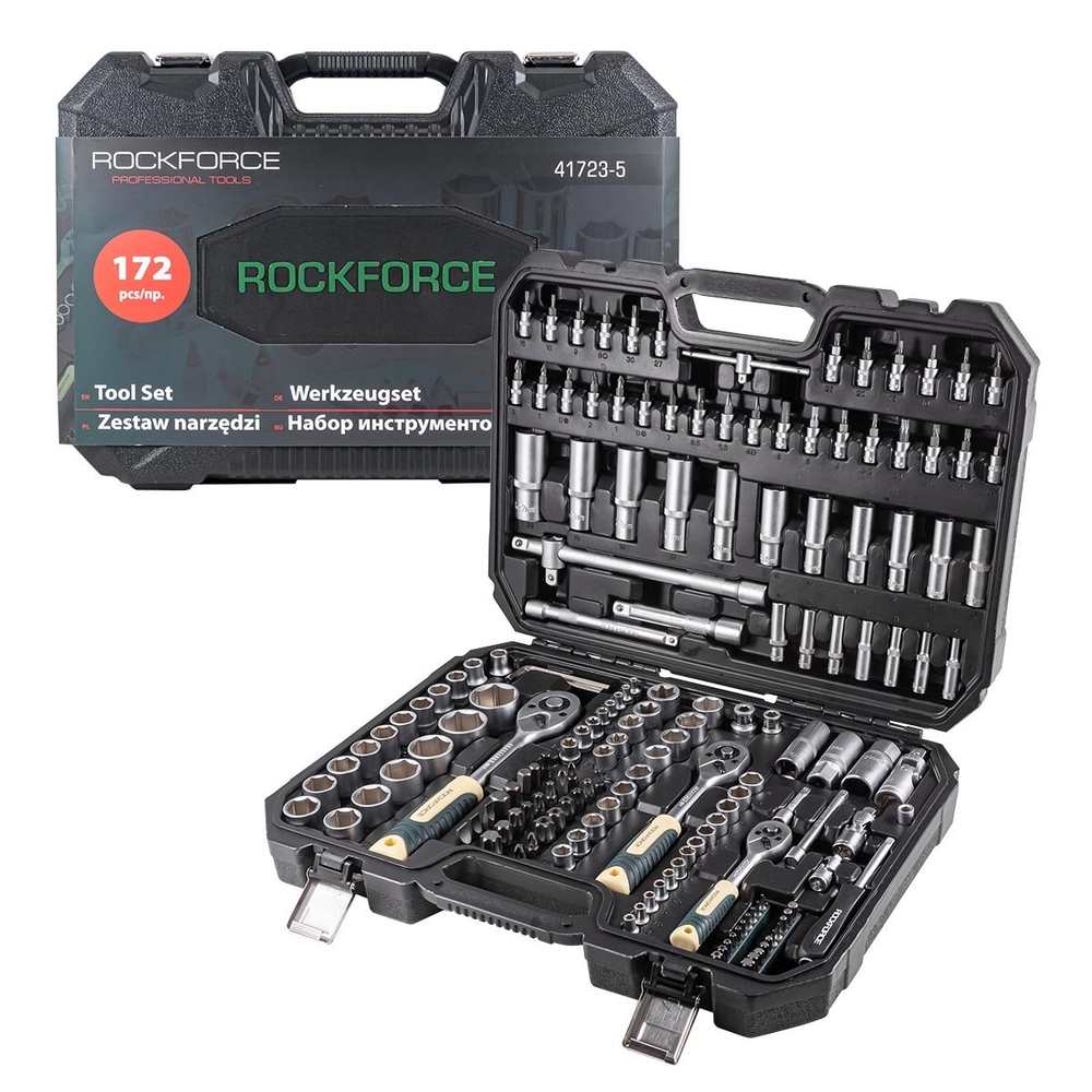 Набор инструментов 172пр. 1/4'', 3/8'', 1/2''(6гр.)(4-32мм) RockForce##Rock FORCE RF-41723-5