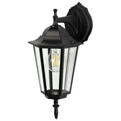 Светильник уличный настенный ЭРА «Веледа» GBW-104-1-BL-0360 230В Е27 IP54 чёрный вниз | Садово-парковые светильники