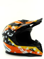 Шлем для питбайк мотошлем кроссовый эндуро оранжевый