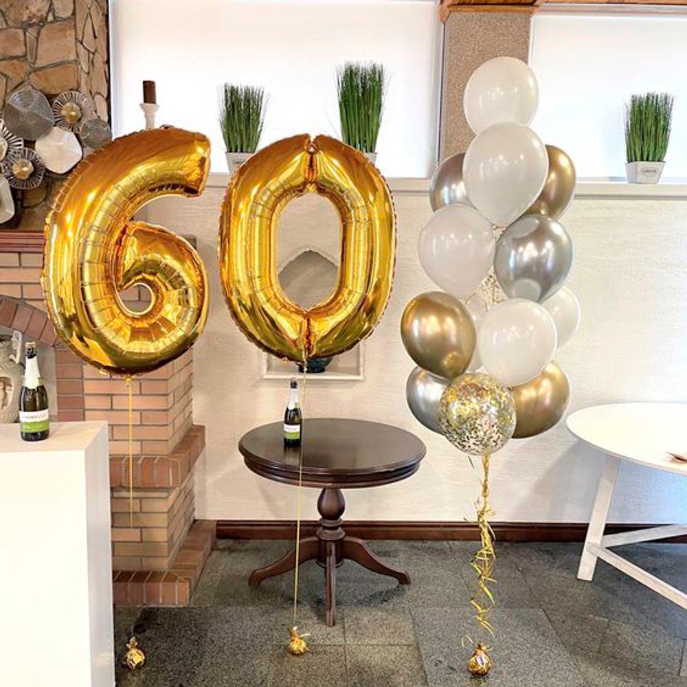 Композиция из шаров на 60 лет универсальная