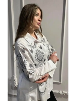 рубашка со стразами оверсайз