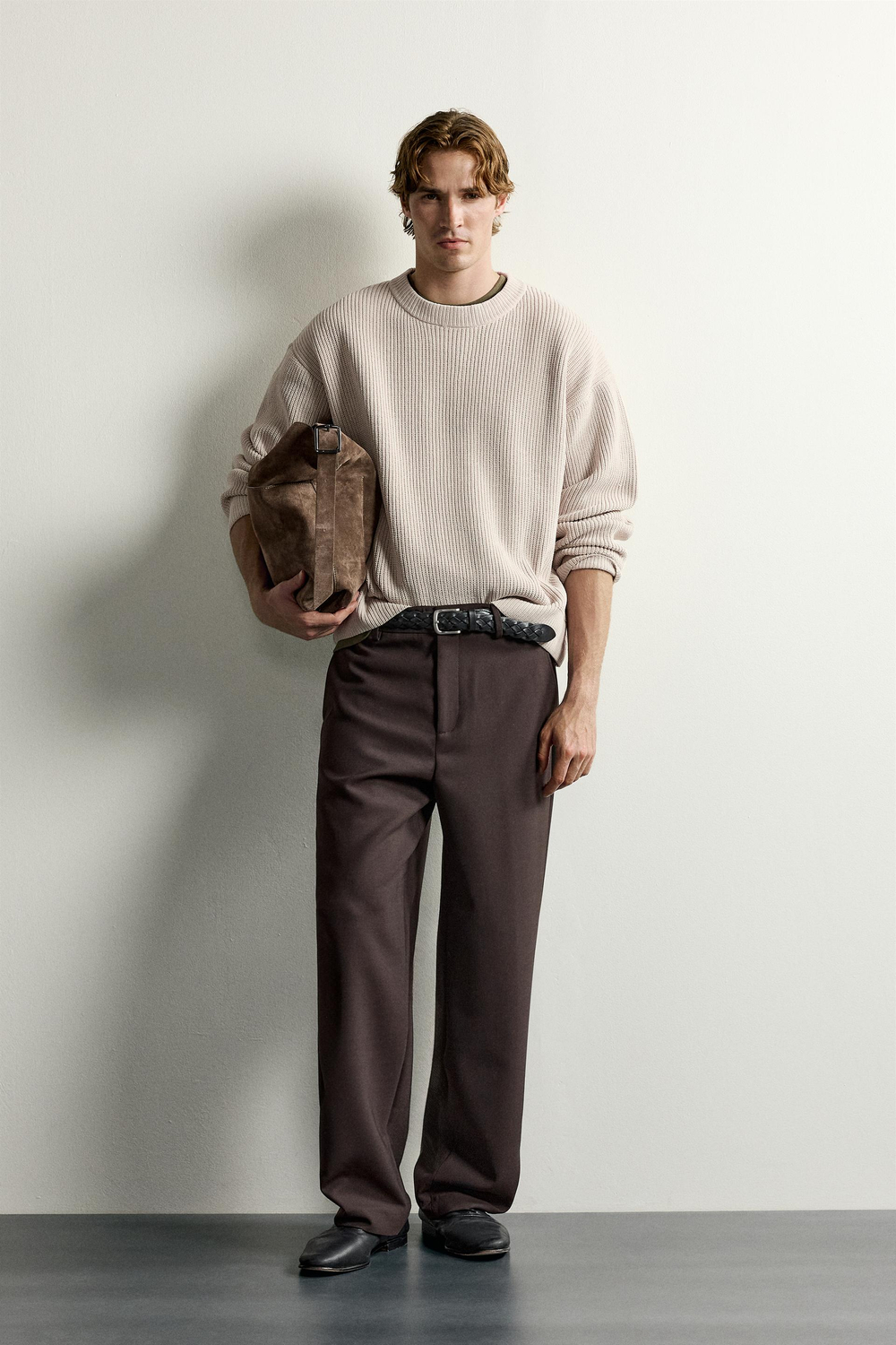 ZARA СВИТЕР RELAXED FIT ИЗ ШЕНИЛЛА, ЭКРЮ