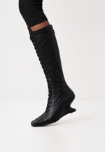 boots heel black leather