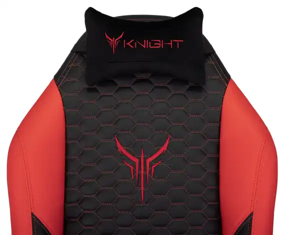 Кресло игровое Knight Neon черный/красный соты экокожа с подголов. крестов. металл