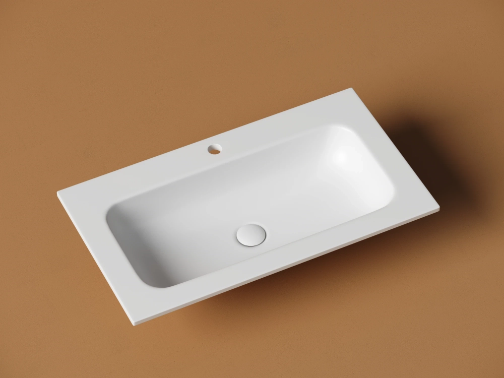 Раковина накладная Ceramicanova Грация (Grace) прямоугольная, с отверстием под смеситель, 810x457x137 мм, цвет белый матовый, CN7012MW