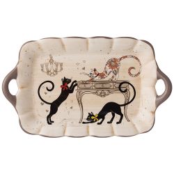 БЛЮДО AGNESS "ПАРИЖСКИЕ КОТЫ" 23,5*14*2,5 СМ (КОР=36ШТ.)