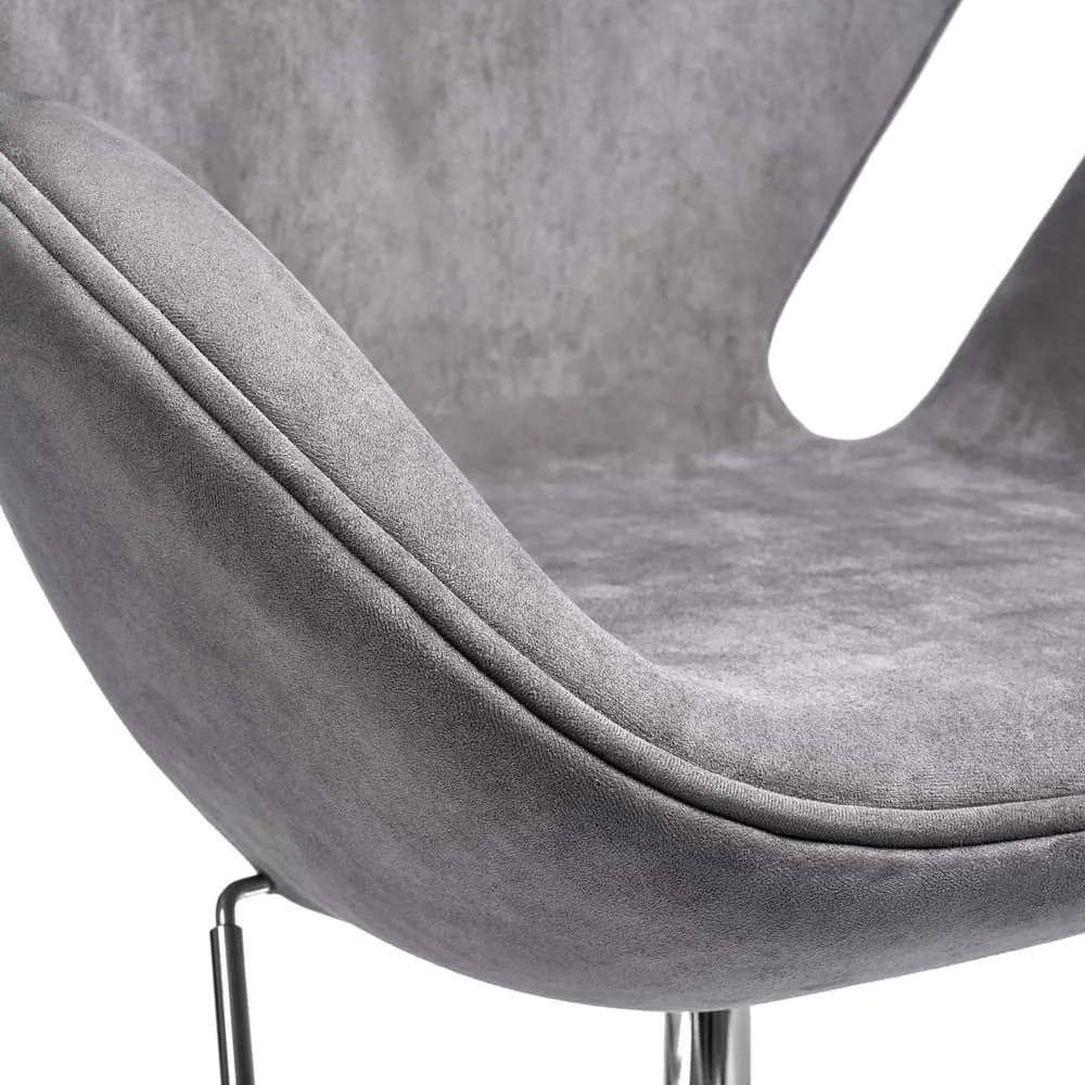 Кресло Bradex Home SWAN STYLE CHAIR серый, искусственная замша