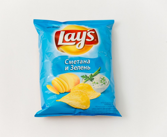 Чипсы Lays 70 гр Сметана-зелень  (25)