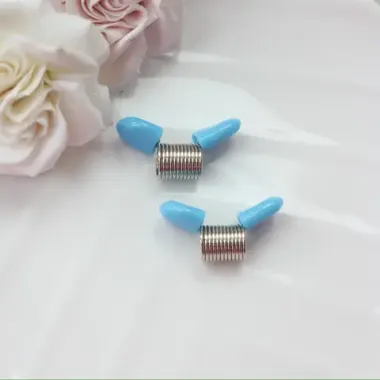 Пружина-стоппер с 30 мм (Bead Stopper), цвет голубой, 2 штуки, И050