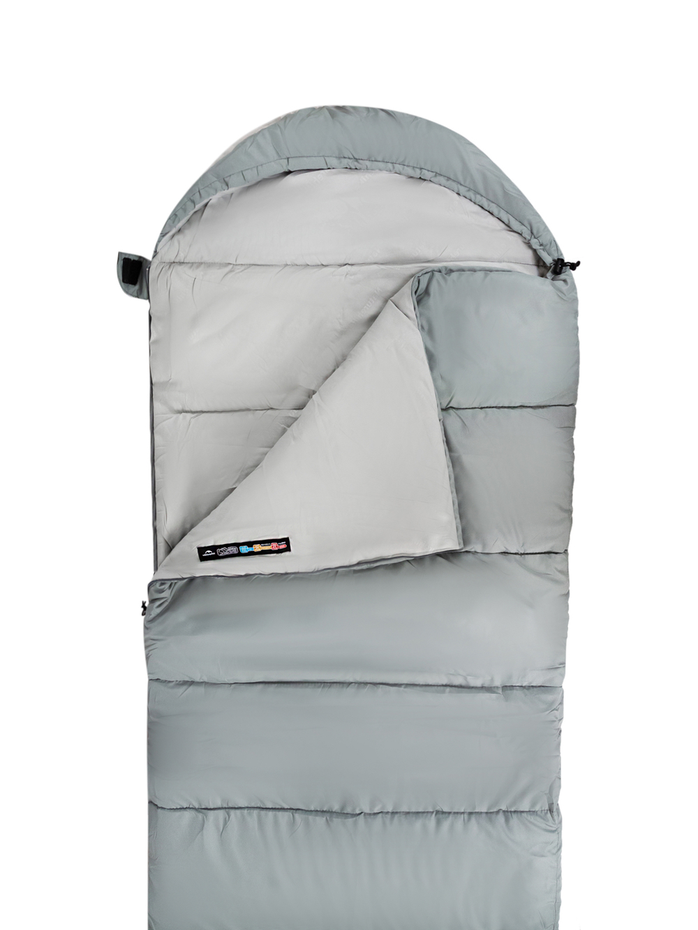 Спальный мешок Naturehike M400 с капюшоном,молния справа, серый (CNK2350WS023)
