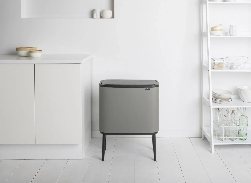 Brabantia Bo Touch 11+23л мусорный контейнер для минерального бетона серый EAN 8710755127243