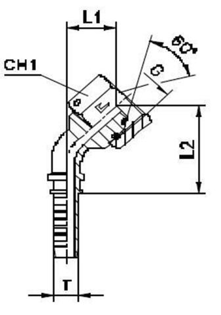Фитинг DN 20 BSP (Г) 1 (45) (штифтованная гайка, o-ring)