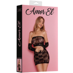Комплект из топа рукавов и юбки с узором квадрат Amor El черный S/L