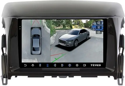 Магнитола для Mitsubishi Eclipse Cross (взамен 206х105мм ШГУ под козырьком) - Teyes CC3-2K-360 на Android 10, Быстрая, 2K QLED, CarPlay, 4G SIM-слот, 4 камеры в комплекте