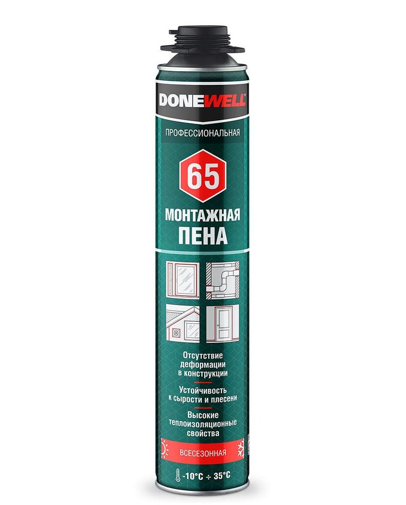 Пена монтажная DONEWELL профи  65л  всесезонная  850г / DPP10U65