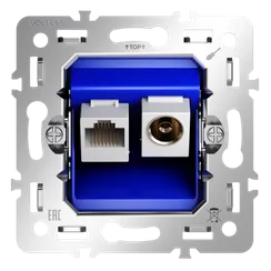 Механизм розетки TV+RJ45 кат. 6 Voltum S70 VLS0607M