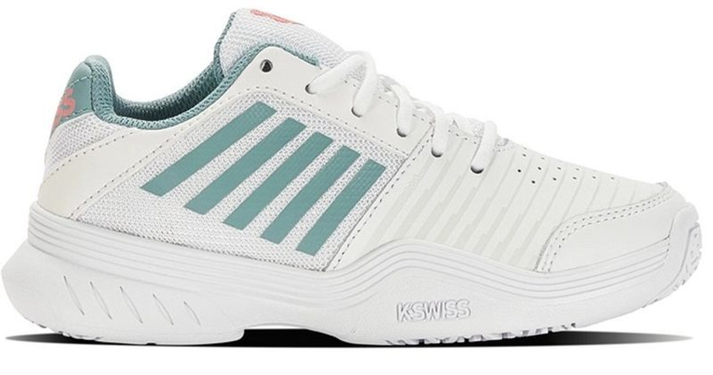детские Кроссовки теннисные K-Swiss Court Express Omni - white/nile blue/desert flower