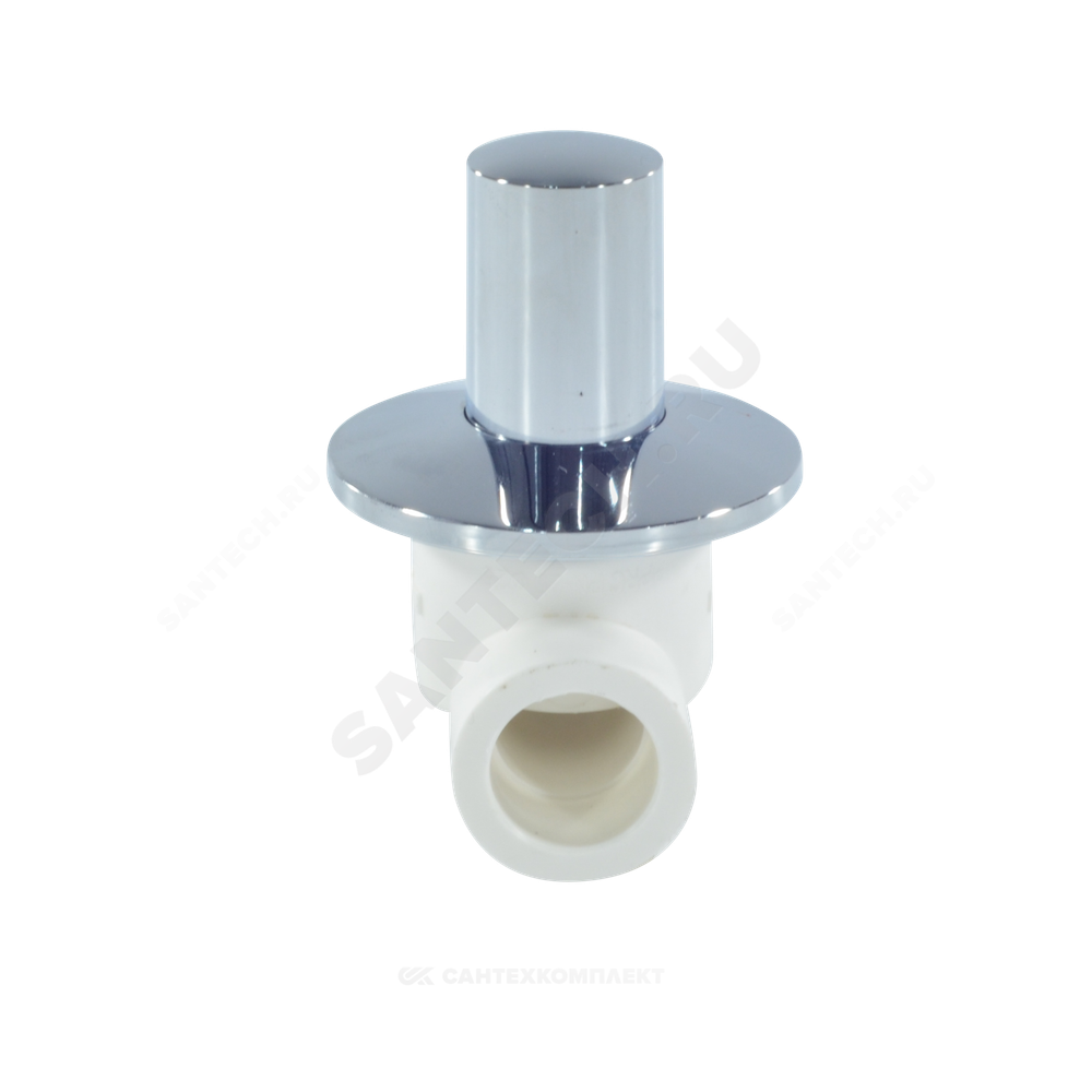 Клапан (вентиль) PP-R запорный белый хромированный Дн 25 Ру25 VALFEX 11154025