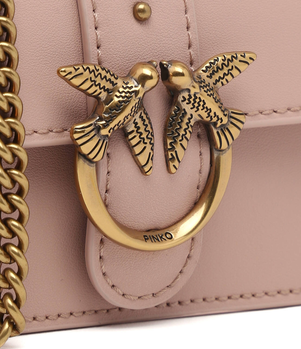 Кожаная сумка через плечо MICRO LOVE BAG ICON SIMPLY Pinko - пудро-розовый(100064 A0F1)
