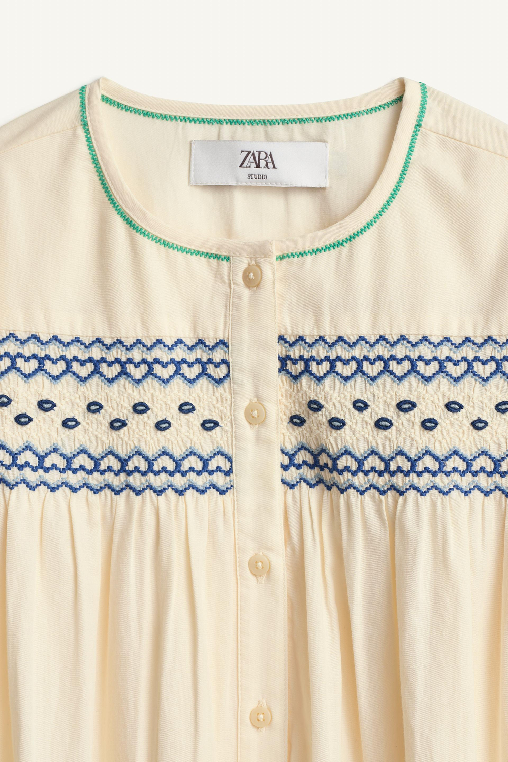 ZARA БЛУЗА С ВЫШИВКОЙ - LIMITED EDITION, ЭКРЮ