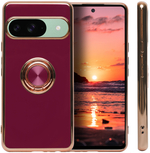 Стильный глянцевый чехол для GOOGLE PIXEL 9 с кольцом-подставкой и бархатной подкладкой
