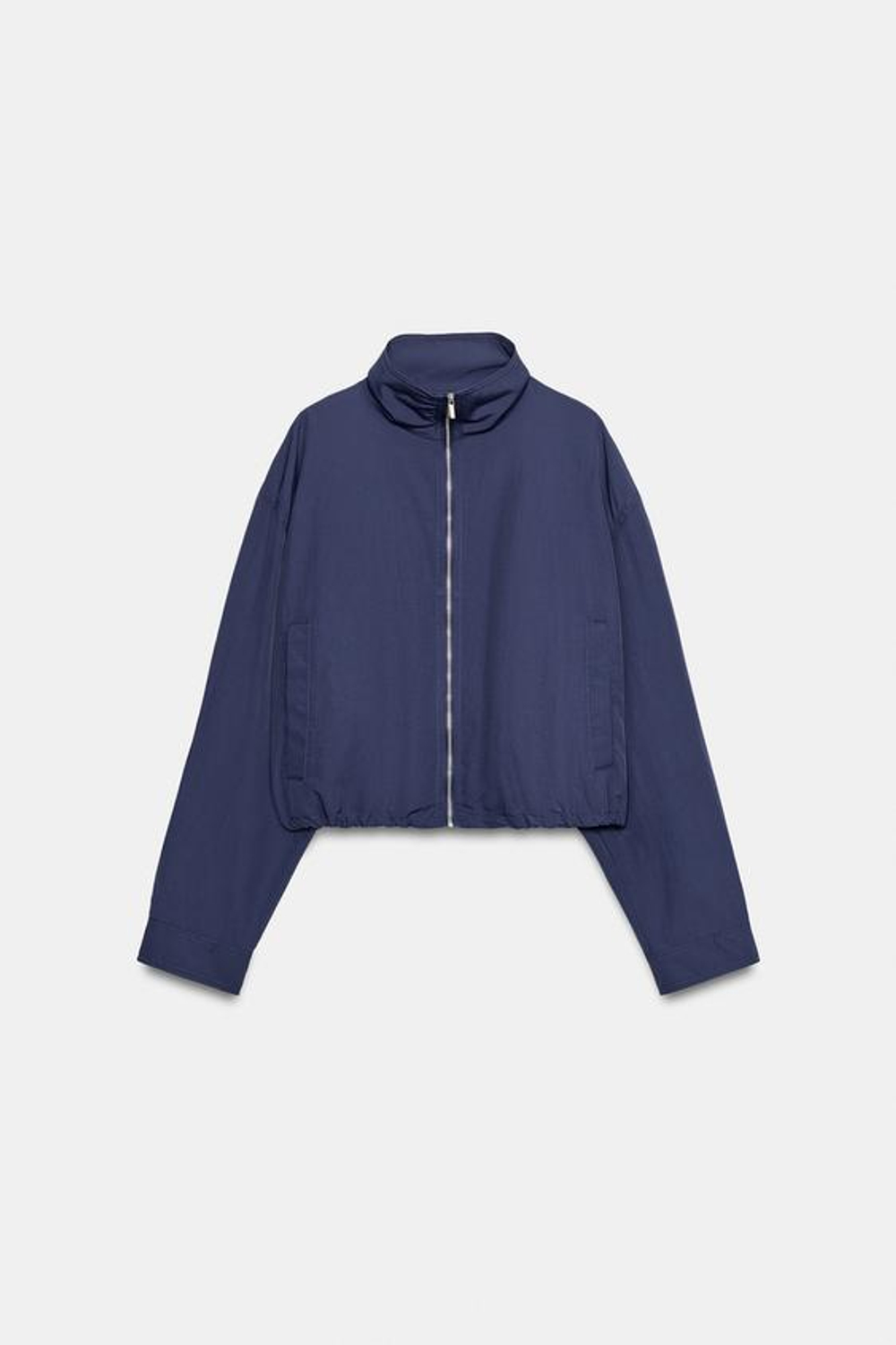 ZARA КУРТКА ИЗ ТЕХНИЧНОЙ ТКАНИ, ИНДИГО