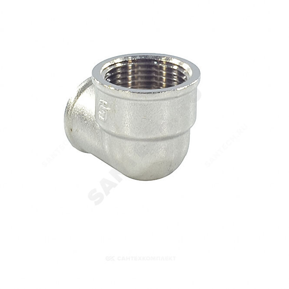 Угольник латунь никель переходной Ду 20х15 (3/4"х1/2") ВР/ВР SantechSystems