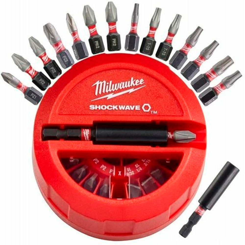 Набор бит Milwaukee SHOCKWAVE 15шт
