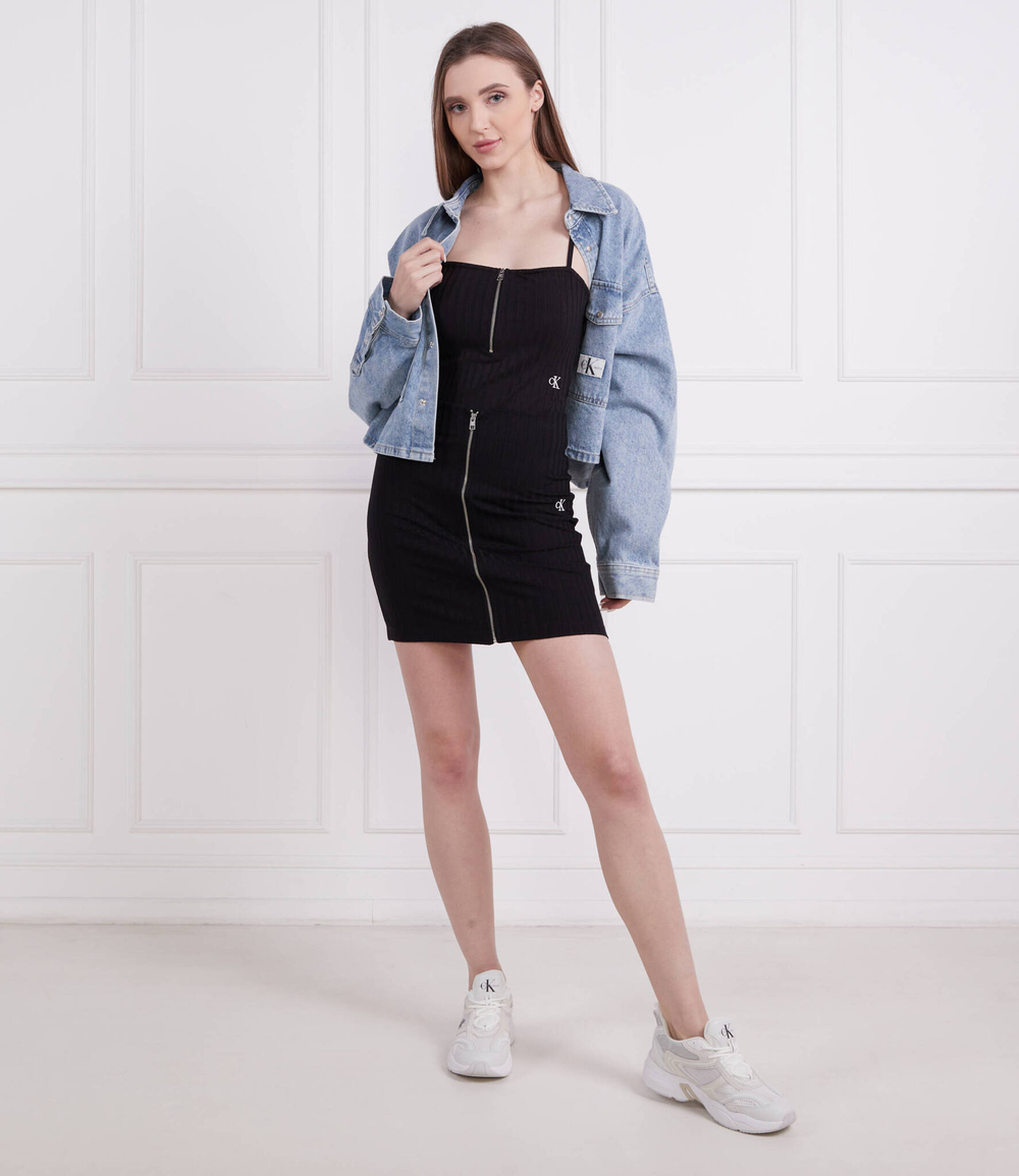 Боди ZIPPER RIB STRAPPY CALVIN KLEIN JEANS - черный(J20J220776)