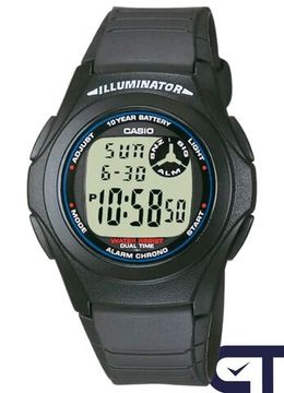 Casio F-200W-1A — мужские цифровые часы с мировым временем и секундомером
