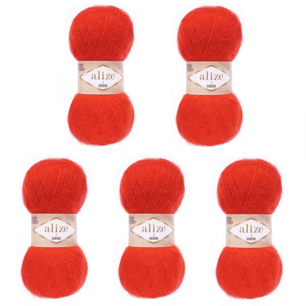 Пряжа Alize (Ализе) 3 Season / уп.5 мот. по 100 г, 500 м, 56 красный