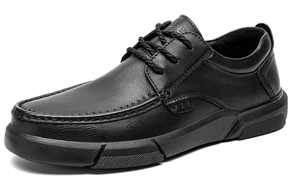 Jeep Casual Leather Shoes Men"s Low top Black
