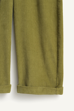 ZARA ВЕЛЬВЕТОВЫЕ БРЮКИ - LIMITED EDITION, ЗЕЛЕНЫЙ