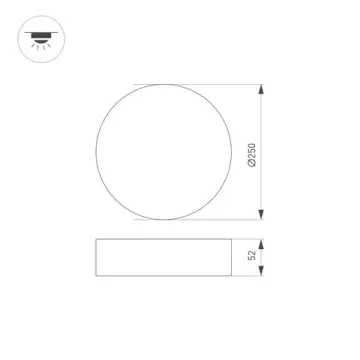 Накладной светильник 30W 3000K 022906(2) черный SP-RONDO-R250-30W Warm3000 Arlight