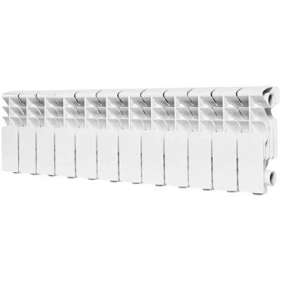 Радиатор алюминиевый ROMMER Plus 200 - 12 секций (подключение боковое, цвет белый)