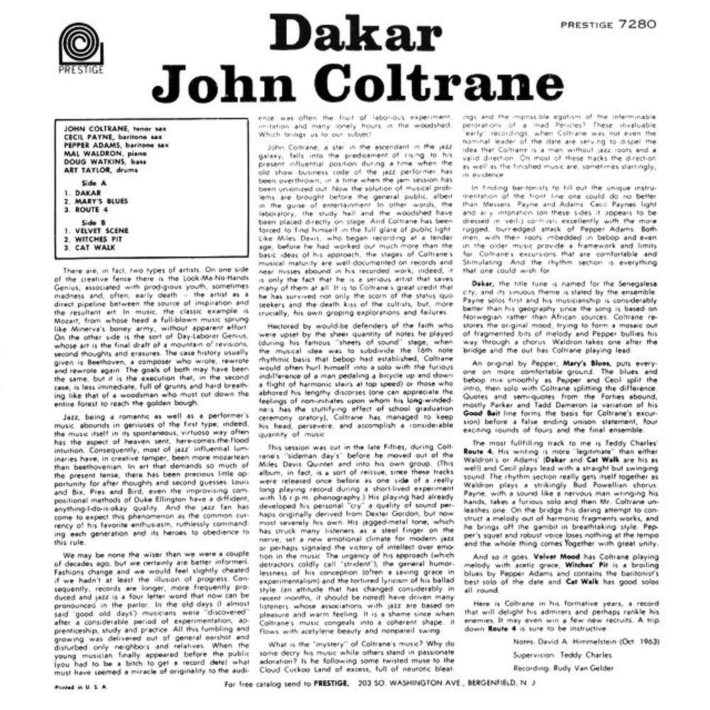 John Coltrane / Dakar (LP)