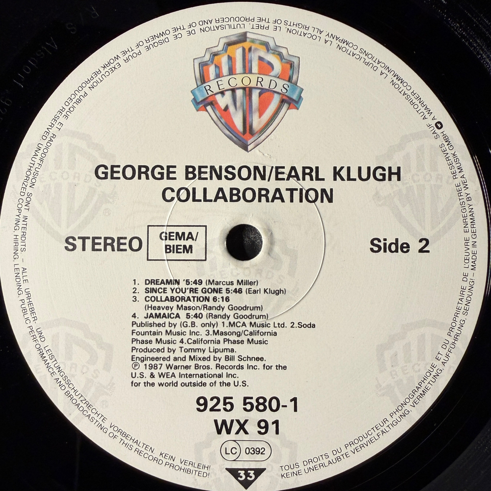 George Benson / Earl Klugh ‎– Collaboration (Германия 1987г.)