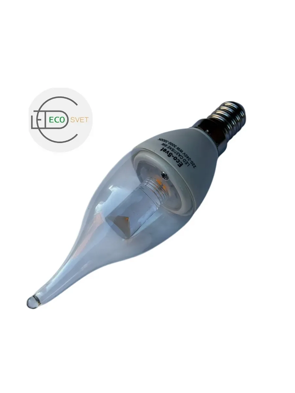 Светодиодная LED лампа CA37 6W E14 тёпл. пр. 5шт