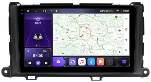 Магнитола для Toyota Sienna 3 2010-2014 - Kuberg OL-9695 QLed+2K, Android 12, Быстрая, CarPlay, 4G SIM-слот
